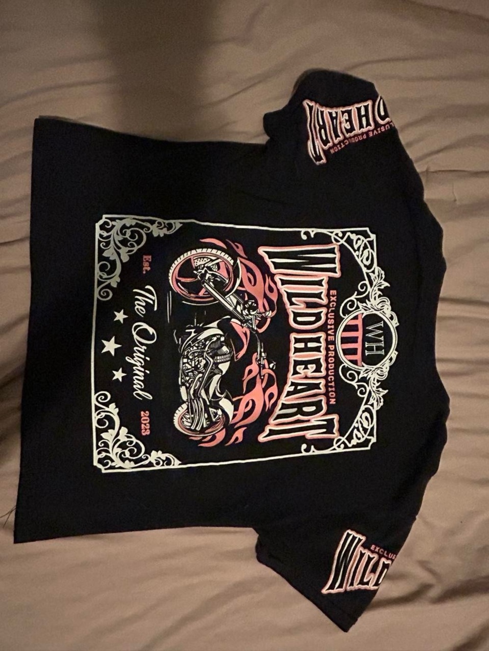 Wildheart Graphic Short Sleeve Tee - Black with Pink Accent